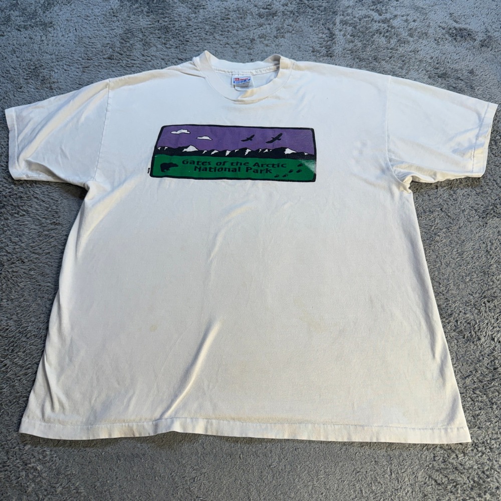 Vintage 90s Hanes Beefy T Gates of the Arctic National Park Shirt XL